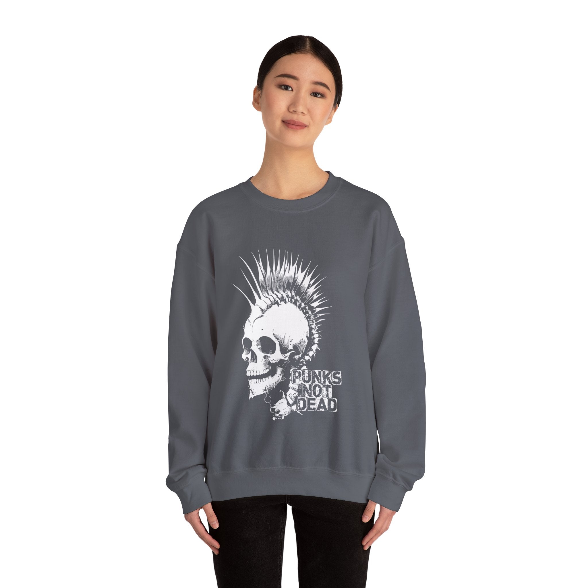 Skull Graphic Sweatshirt, Cozy Casual Unisex Crewneck, Perfect for Goth Lovers, Halloween Gift, Everyday Comfort