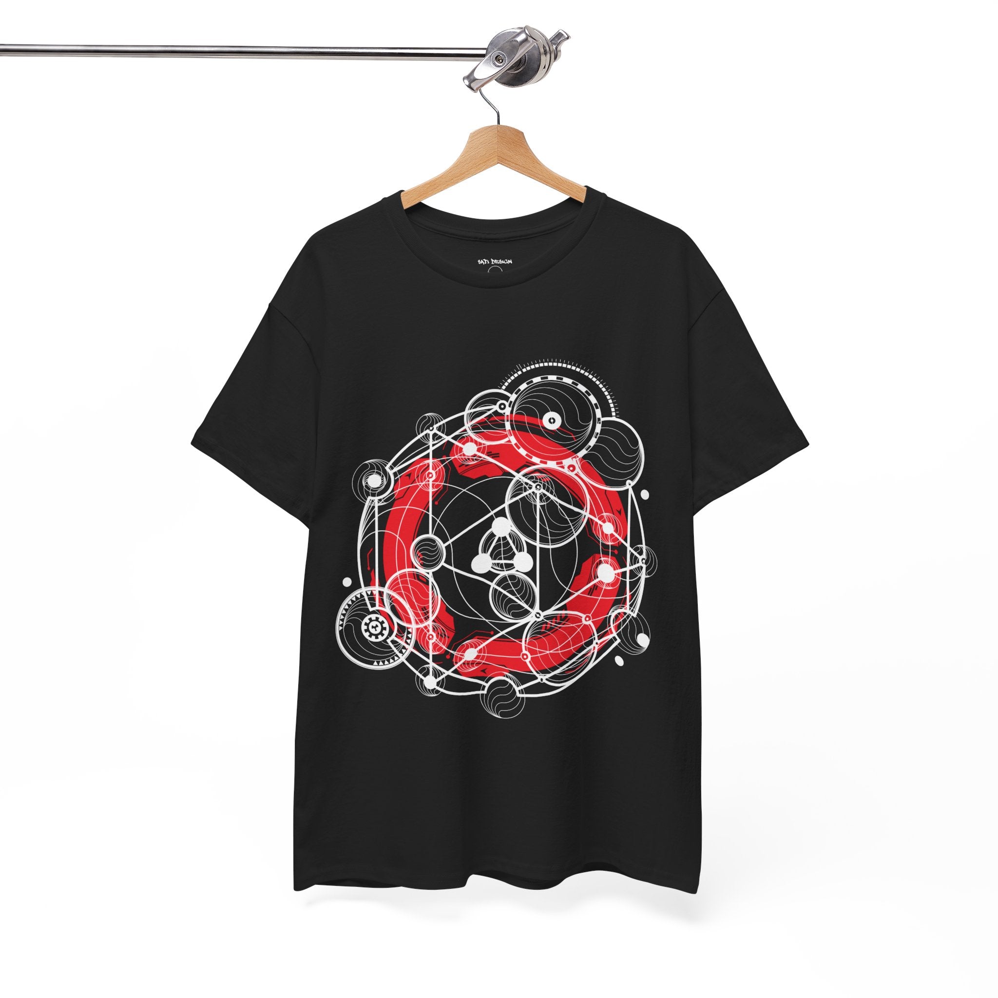 Circle Geometry Unisex Heavy Cotton Tee, Cozy Casual Tee, Everyday Wear, Techno Tee, Festival Tee